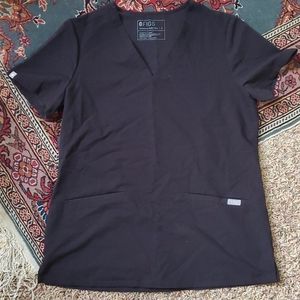 Figs Black Scrub Top
